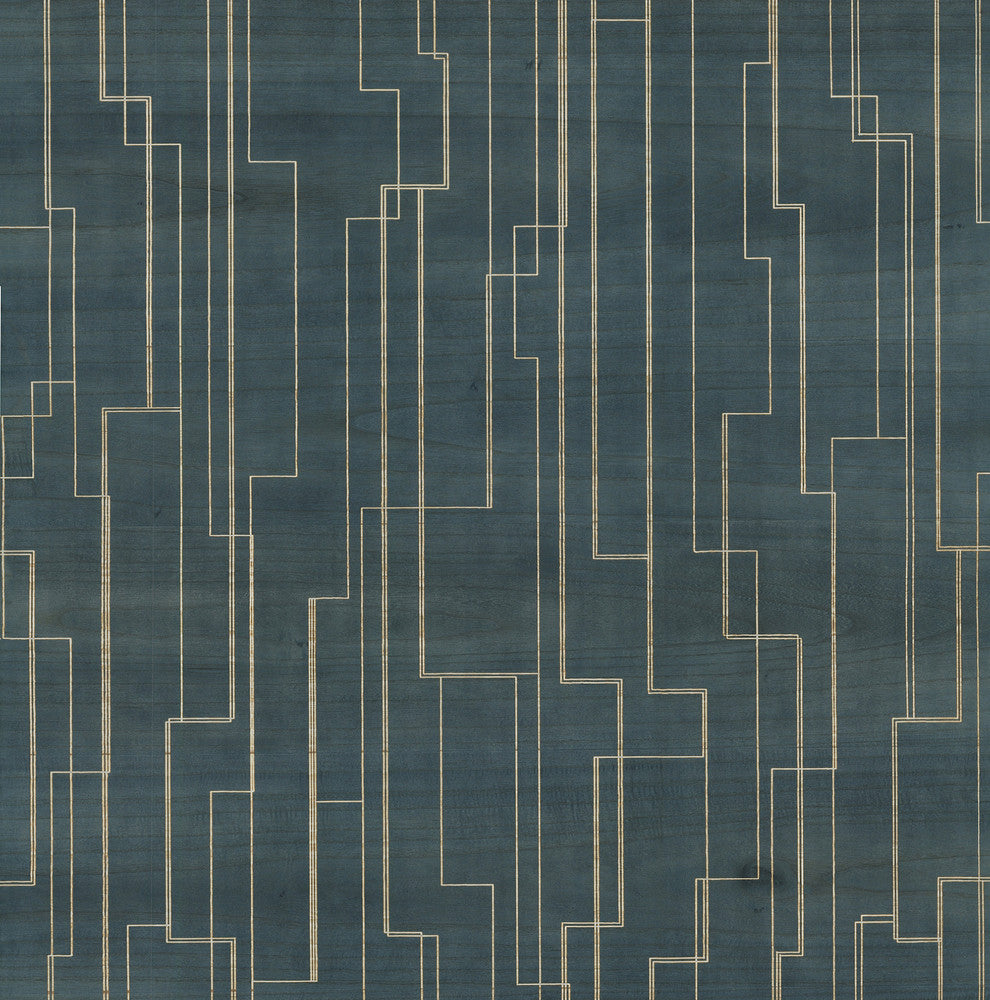 Inlay Line Peacock Wallpaper by Ronald Redding Grasscloth & Natural Resource Covers about 72 square feet 36-in by 24-ft long roll Unpasted 32 - Fabric Carolina -