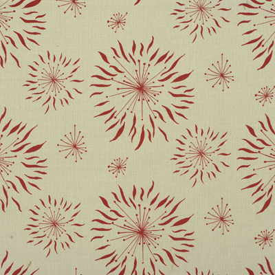 Dandelion Cream/Red by Groundworks Fabric ALLEGRA HICKS COLLECTION LINEN - 60%;COTTON - 30%;NYLON - 10% United Kingdom - Horizontal: 18 and Vertical: 8.5 54 - Fabric Carolina -