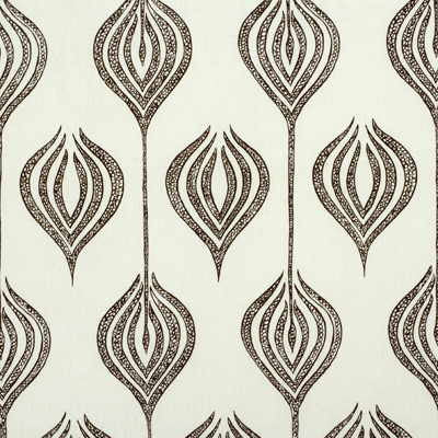 Tulip White/Chocolate by Groundworks Fabric ALLEGRA HICKS COLLECTION LINEN - 60%;COTTON - 30%;NYLON - 10% United Kingdom - Horizontal: 5.5 and Vertical: 10.25 54 - Fabric Carolina -