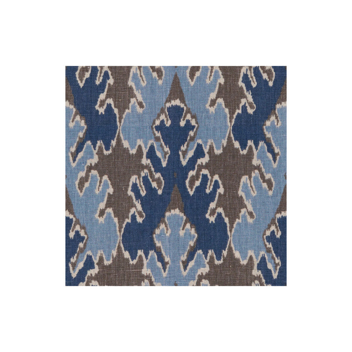 Bengal Bazaar Grey/Indigo by Groundworks Fabric KELLY WEARSTLER II LINEN - 100% Belgium MEDIUM Horizontal: 18 and Vertical: 18 54 - Fabric Carolina -