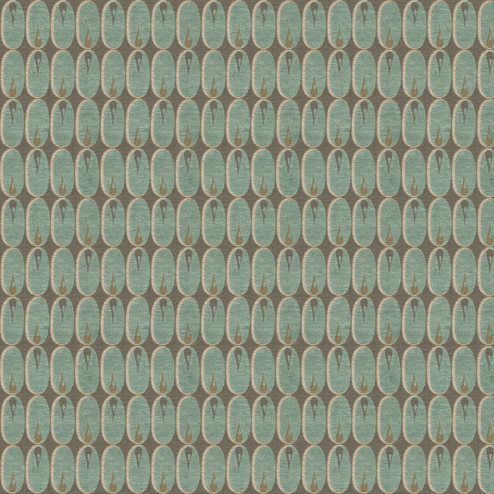 Oval Flame Aqua by Groundworks Fabric ALLEGRA HICKS II COLLECTION VISCOSE - 60%;ACETATE - 18%;POLYESTER - 12%;COTTON - 10% Italy LIGHT Horizontal: 2.5 and Vertical: 4.75 55 - Fabric Carolina -