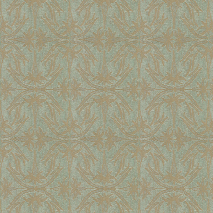 Lily Branch Aqua by Groundworks Fabric ALLEGRA HICKS II COLLECTION VISCOSE - 53%;POLYESTER - 25%;COTTON - 22% Italy MEDIUM Horizontal: 13.75 and Vertical: 19.75 55 - Fabric Carolina -