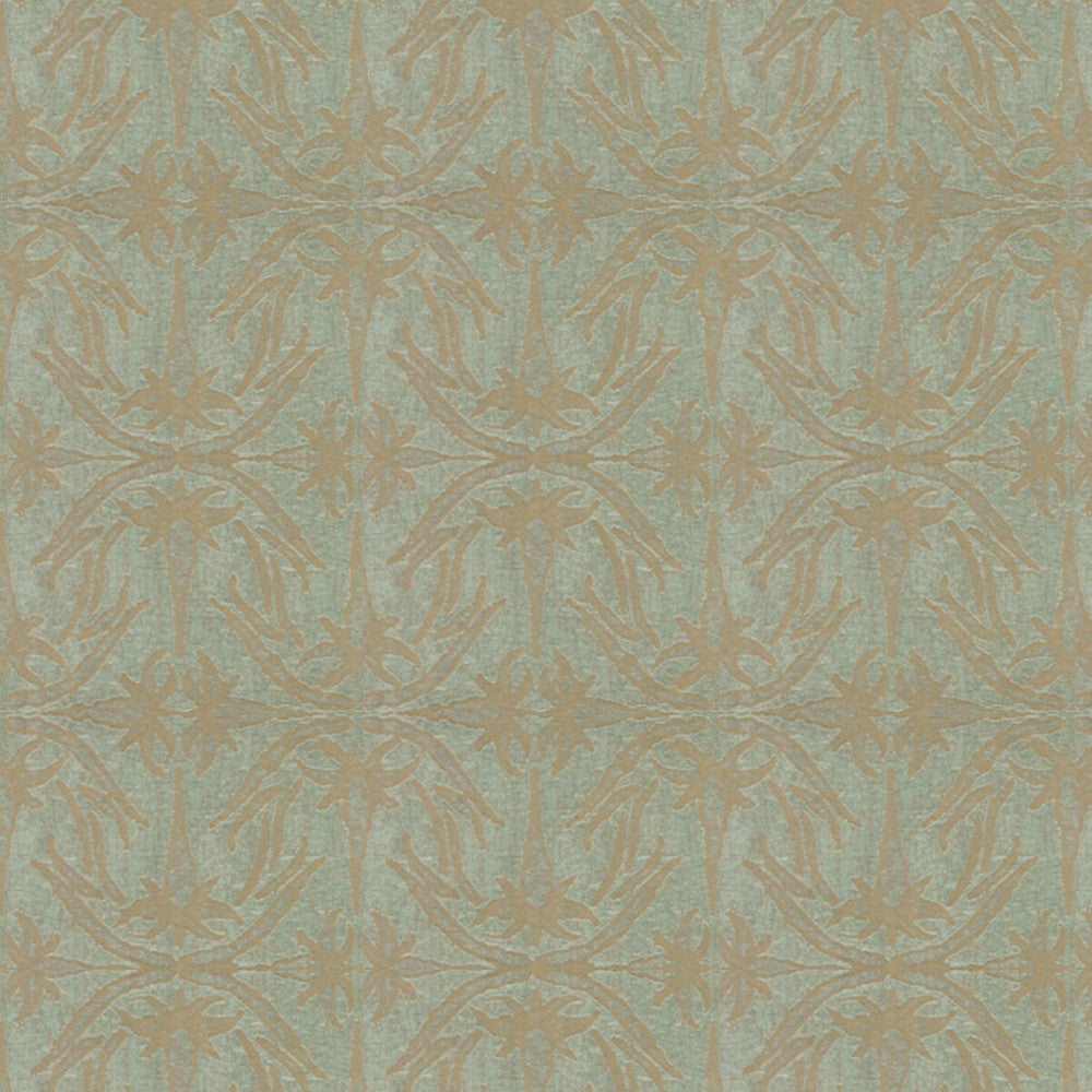 Lily Branch Aqua by Groundworks Fabric ALLEGRA HICKS II COLLECTION VISCOSE - 53%;POLYESTER - 25%;COTTON - 22% Italy MEDIUM Horizontal: 13.75 and Vertical: 19.75 55 - Fabric Carolina -