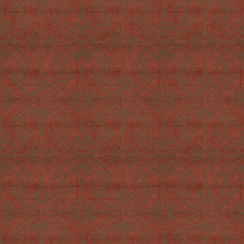 Lily Branch Red by Groundworks Fabric ALLEGRA HICKS II COLLECTION VISCOSE - 53%;POLYESTER - 25%;COTTON - 22% Italy MEDIUM Horizontal: 13.75 and Vertical: 19.75 55 - Fabric Carolina -