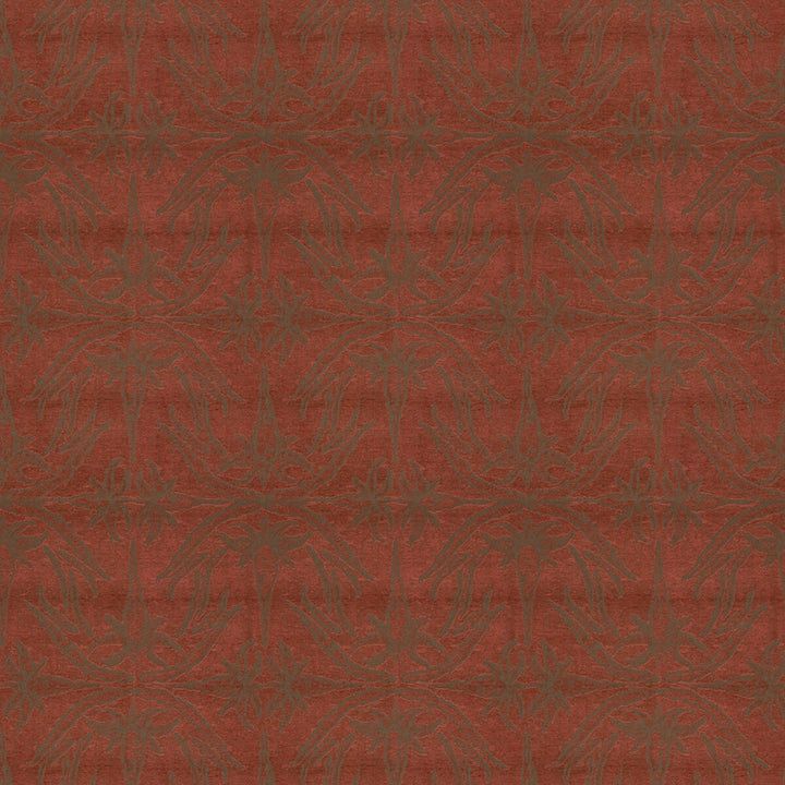 Lily Branch Red by Groundworks Fabric ALLEGRA HICKS II COLLECTION VISCOSE - 53%;POLYESTER - 25%;COTTON - 22% Italy MEDIUM Horizontal: 13.75 and Vertical: 19.75 55 - Fabric Carolina -