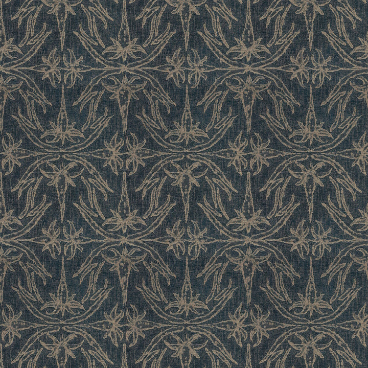Lily Branch Midnight by Groundworks Designer Fabric ALLEGRA HICKS II COLLECTION VISCOSE - 53%;POLYESTER - 25%;COTTON - 22% Italy MEDIUM Horizontal: 13.75 and Vertical: 19.75 55 - Swanky Fabrics -