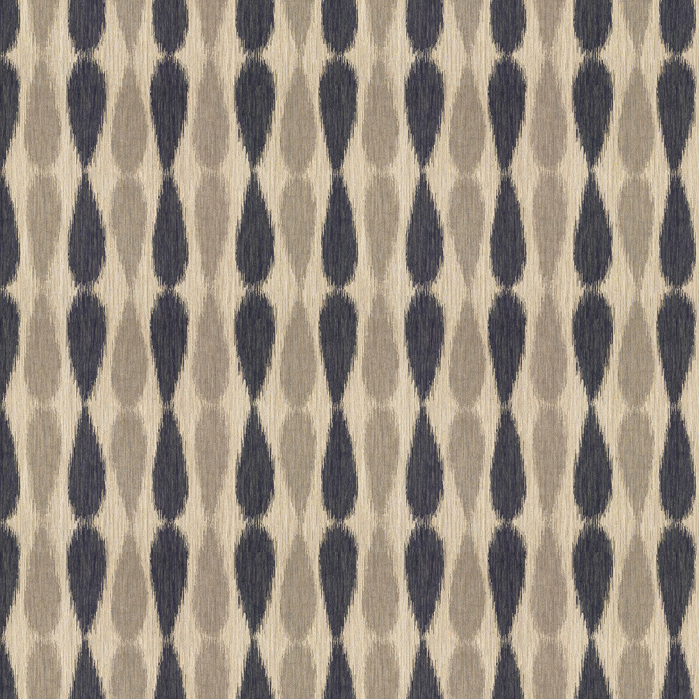 Ikat Drops Midnight by Groundworks Fabric ALLEGRA HICKS II COLLECTION VISCOSE - 60%;LINEN - 26%;NYLON - 7%;POLYESTER - 7% Italy MEDIUM Horizontal: 9 and Vertical: 12 55 - Fabric Carolina -