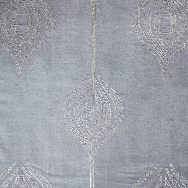 Tulip Embroidery Aqua by Groundworks Fabric ALLEGRA HICKS II COLLECTION SILK - 61%;LINEN - 39% India - Horizontal: 12.75 and Vertical: 15 54 - Fabric Carolina -