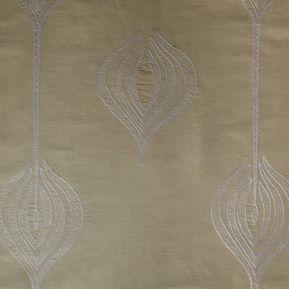 Tulip Embroidery Cream by Groundworks Fabric ALLEGRA HICKS II COLLECTION SILK - 61%;LINEN - 39% India Horizontal: 12.75 and Vertical: 15 54 - Fabric Carolina -