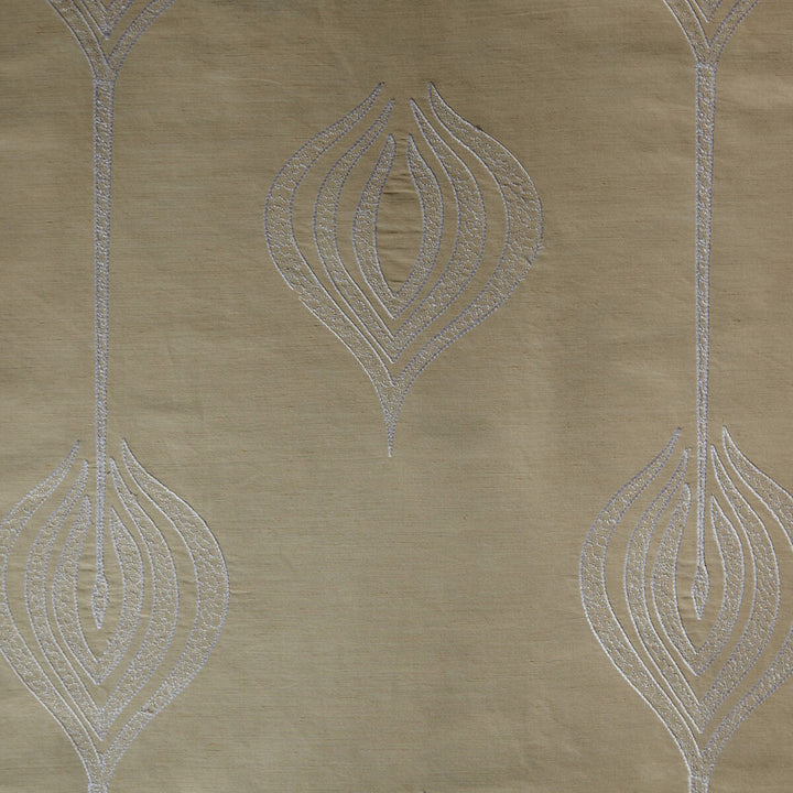 Tulip Embroidery Cream by Groundworks Fabric ALLEGRA HICKS II COLLECTION SILK - 61%;LINEN - 39% India Horizontal: 12.75 and Vertical: 15 54 - Fabric Carolina -