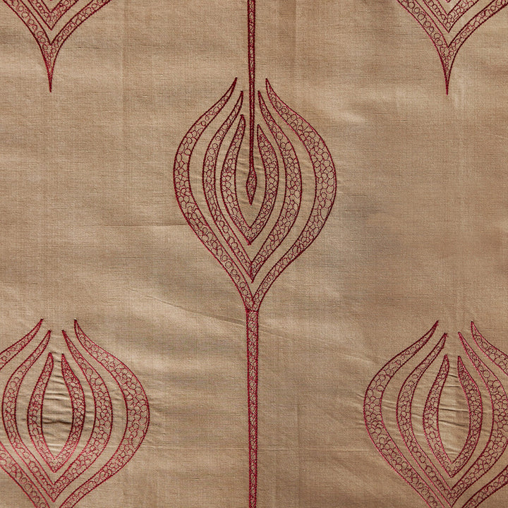 Tulip Embroidery Rust by Groundworks Fabric ALLEGRA HICKS II COLLECTION SILK - 61%;LINEN - 39% India Horizontal: 12.75 and Vertical: 15 54 - Fabric Carolina -