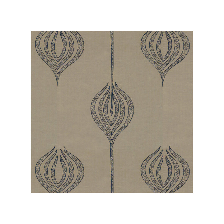 Tulip Embroidery Blue by Groundworks Fabric ALLEGRA HICKS II COLLECTION SILK - 61%;LINEN - 39% India - Horizontal: 12.75 and Vertical: 15 54 - Fabric Carolina -