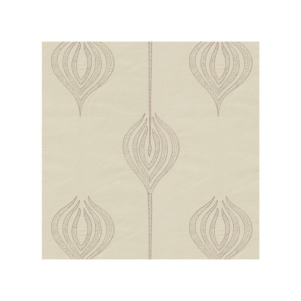 Tulip Embroidery Mauve by Groundworks Fabric ALLEGRA HICKS II COLLECTION SILK - 61%;LINEN - 39% India - Horizontal: 12.75 and Vertical: 15 54 - Fabric Carolina -