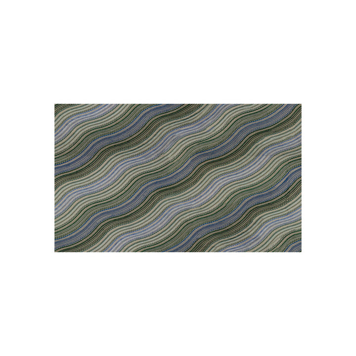 Water Stripe Emb Juniper/Lake by Groundworks Designer Fabric KELLY WEARSTLER II LINEN - 51%;RAYON EMBROIDERED - 49% India LIGHT Horizontal: 25.6 and Vertical: 31.5 51 - Swanky Fabrics -