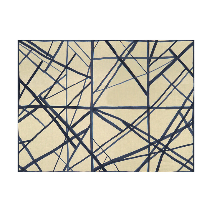 Channels Periwinkle/Oat by Groundworks Fabric KELLY WEARSTLER II LINEN - 100% Italy MEDIUM Horizontal: 55 and Vertical: 41.5 55 - Fabric Carolina -