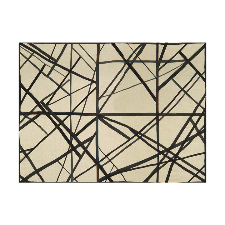 Channels Ebony/Ivory by Groundworks Fabric KELLY WEARSTLER II LINEN - 100% Italy MEDIUM Horizontal: 55 and Vertical: 41.5 55 - Fabric Carolina -