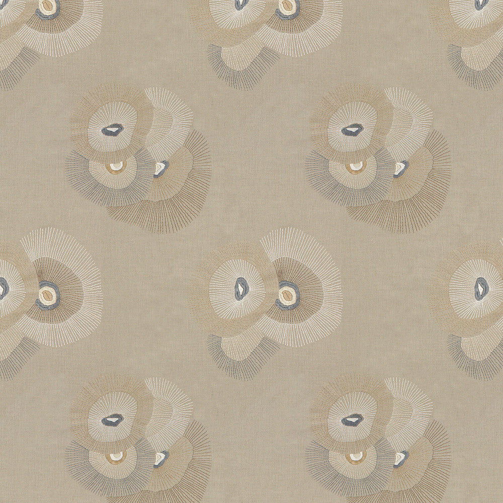 Bloom Emb Linen/Graphite by Groundworks Fabric KELLY WEARSTLER II LINEN - 85%;RAYON EMBROIDERED - 15% India - Horizontal: 26.77 and Vertical: 31.5 53.15 - Fabric Carolina -
