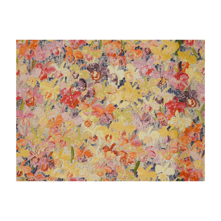 Catelayas 2 Pink/Yellow by Groundworks Fabric HUNT SLONEM FOR GROUNDWORKS LINEN - 100% China MEDIUM Horizontal: 54 and Vertical: 40.5 54 - Fabric Carolina -