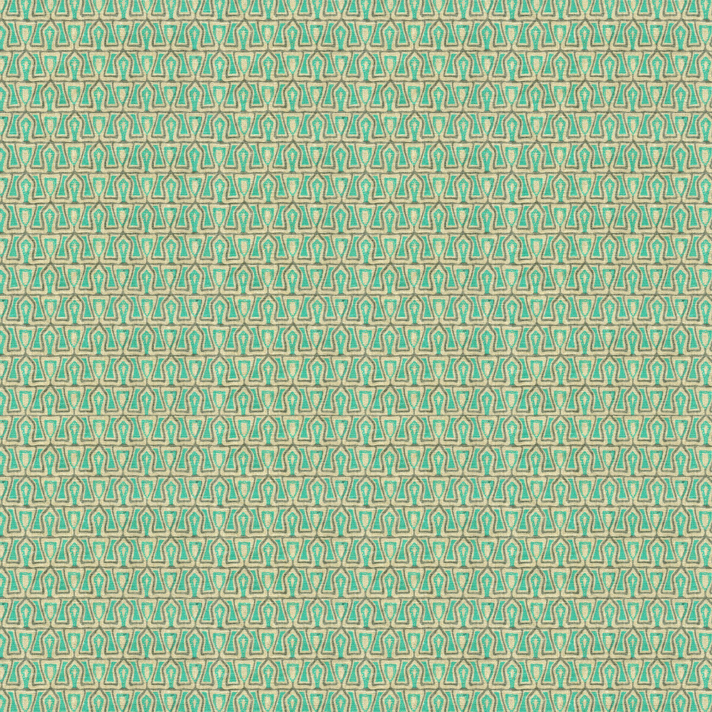 Passage Aqua by Groundworks Fabric ALLEGRA HICKS GARDEN COLLECTION LINEN - 88%;NYLON - 12% Belgium HEAVY Horizontal: 1.75 and Vertical: 1.18 54 - Fabric Carolina -