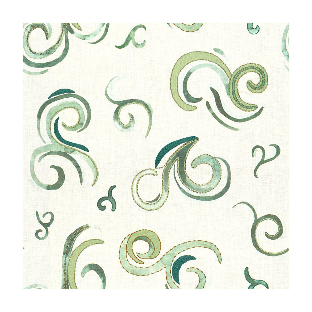 Exhilaration Aqua by Groundworks Fabric MARY FISHER LINEN - 75%;POLYESTER - 25% India Horizontal: 27.5 and Vertical: 27 54 - Fabric Carolina -