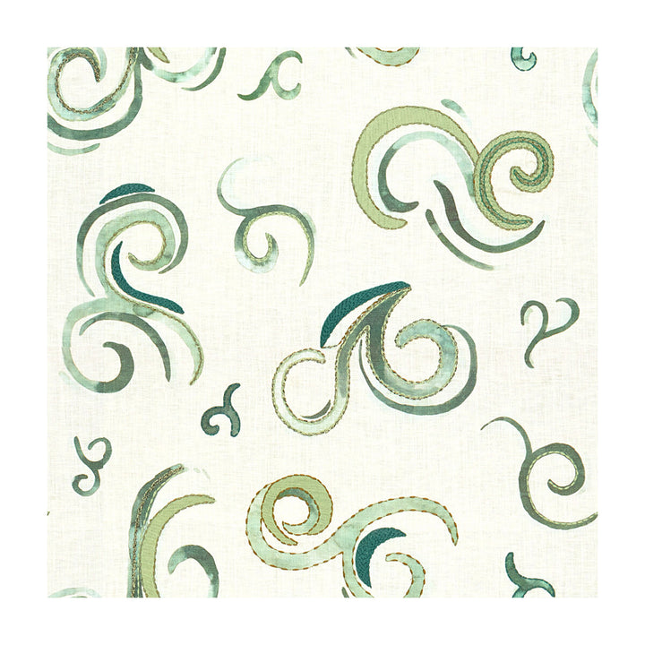 Exhilaration Aqua by Groundworks Fabric MARY FISHER LINEN - 75%;POLYESTER - 25% India - Horizontal: 27.5 and Vertical: 27 54 - Fabric Carolina -