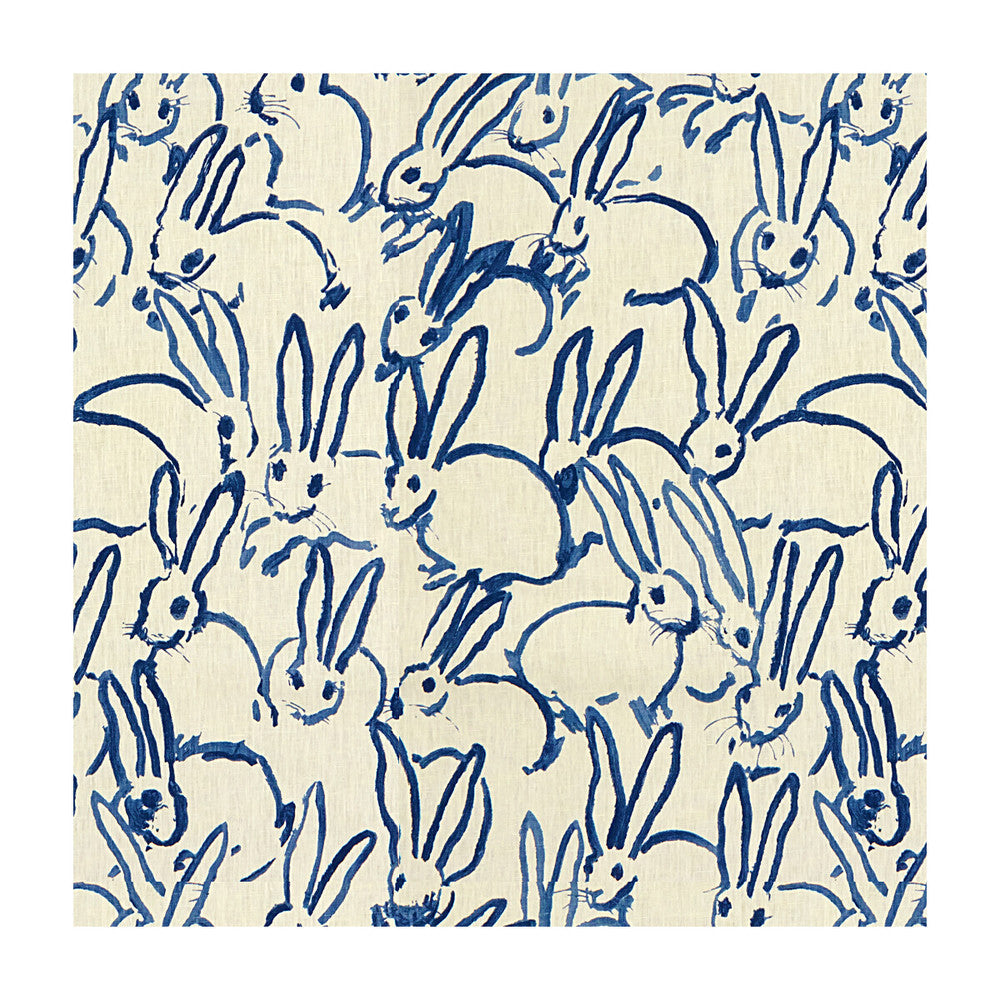 Hutch Print Navy by Groundworks Designer Fabric HUNT SLONEM FOR GROUNDWORKS LINEN - 100% China - Horizontal: 27 and Vertical: 32 54 - Swanky Fabrics -