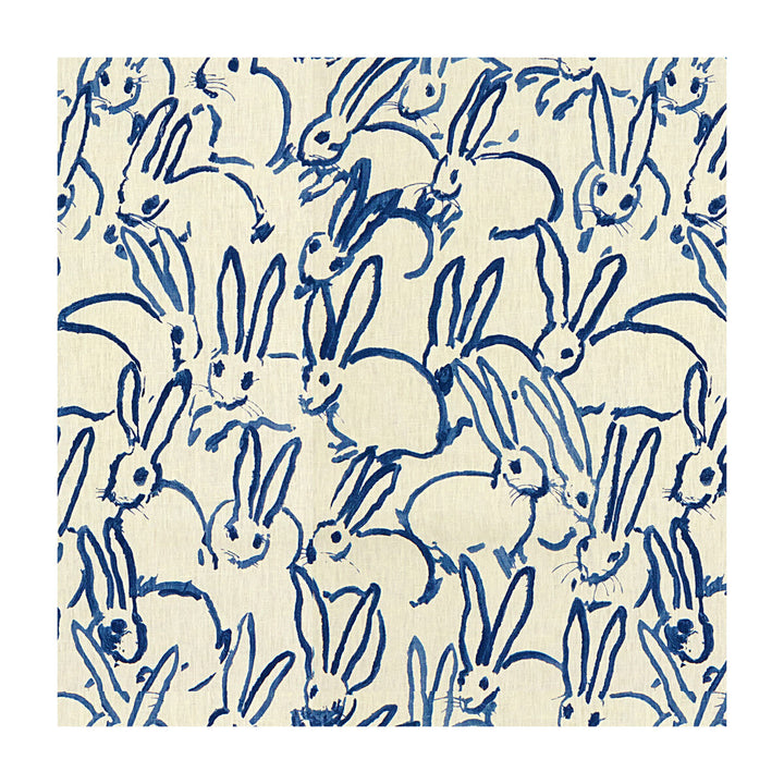 Hutch Print Navy by Groundworks Designer Fabric HUNT SLONEM FOR GROUNDWORKS LINEN - 100% China - Horizontal: 27 and Vertical: 32 54 - Swanky Fabrics -