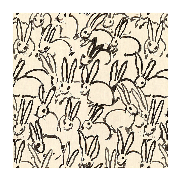 Hutch Print Black by Groundworks Designer Fabric HUNT SLONEM FOR GROUNDWORKS LINEN - 100% China Horizontal: 27 and Vertical: 32 54 - Swanky Fabrics -