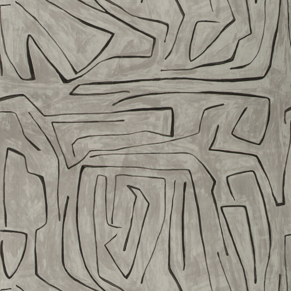 Graffito Graphite by Groundworks Fabric KELLY WEARSTLER V COTTON - 52%;LINEN - 48% Italy MEDIUM Horizontal: 54 and Vertical: 54 54 - Fabric Carolina -