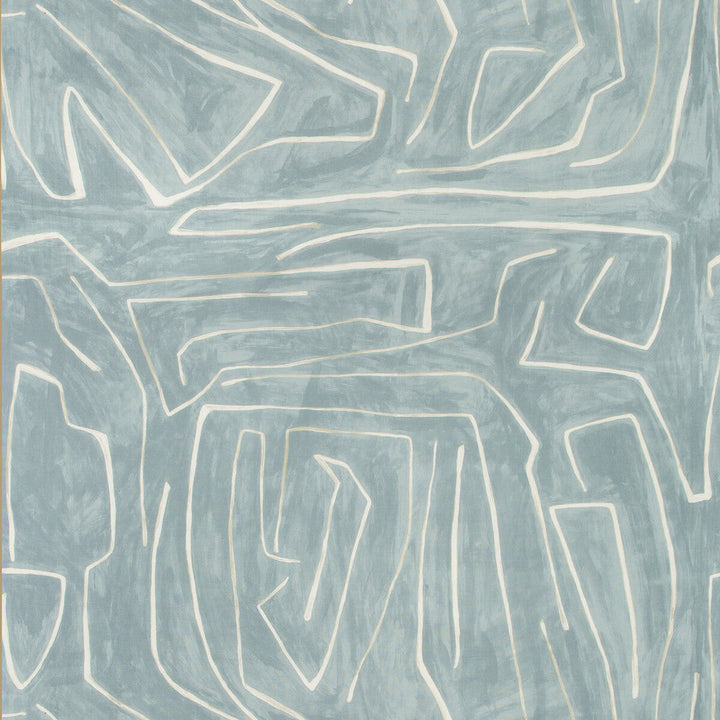 Graffito Deep Sky by Groundworks Designer Fabric KELLY WEARSTLER V COTTON - 52%;LINEN - 48% Italy MEDIUM Horizontal: 54 and Vertical: 54 54 - Swanky Fabrics -