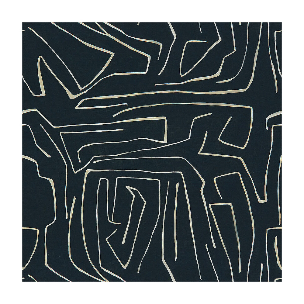 Graffito Onyx/Beige by Groundworks Fabric KELLY WEARSTLER III COTTON - 52%;LINEN - 48% Italy Horizontal: 54 and Vertical: 54 54 - Fabric Carolina -