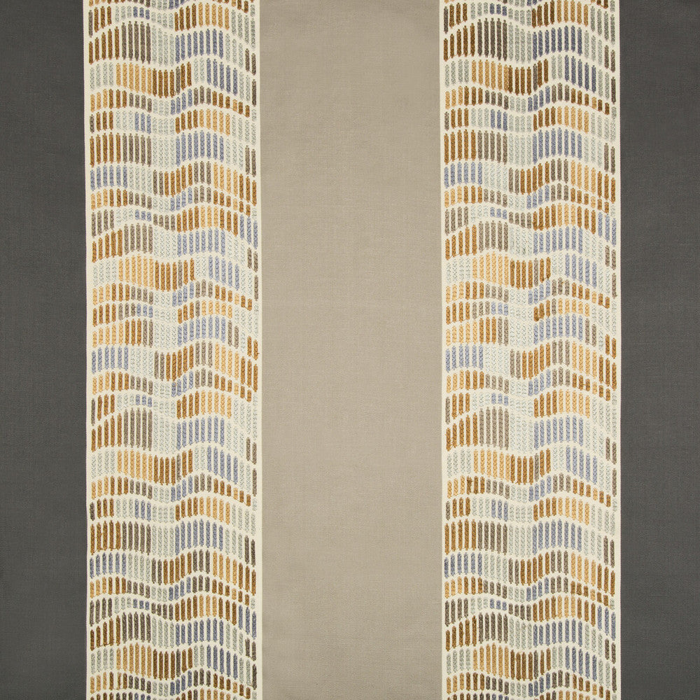 Cantor Stripe Smoke/Brass by Groundworks Fabric PRISM RAYON - 100% India LIGHT Horizontal: 28.25 and Vertical: 7.75 56.5 - Fabric Carolina -