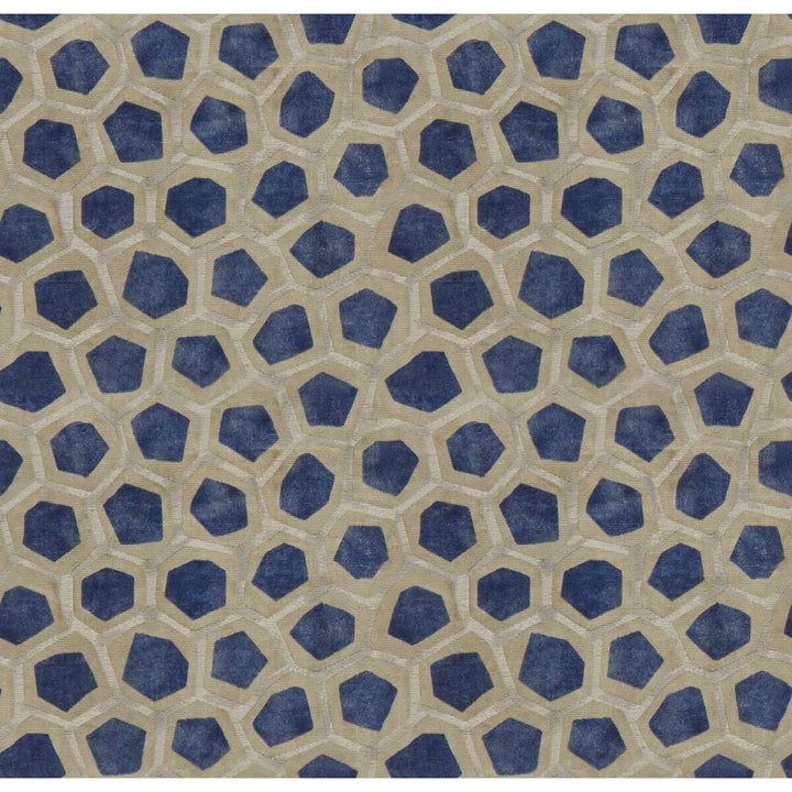 Hexagon Velvet Sapphire by Groundworks Fabric PRISM VISCOSE - 64%;COTTON - 36% Italy HEAVY Horizontal: 6.75 and Vertical: 7 53 - Fabric Carolina -
