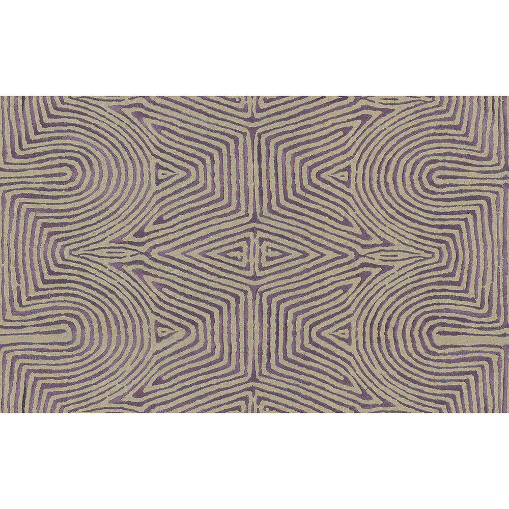 Julia Emb Flax/Mauve by Groundworks Fabric PRISM LINEN - 68%;VISCOSE - 19%;SPUN POLYESTER - 13% India LIGHT Horizontal: 25.5 and Vertical: 7.75 51.5 - Fabric Carolina -
