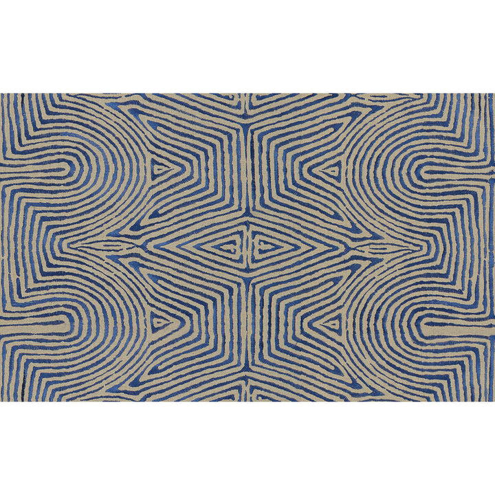 Julia Emb Flax/Blue by Groundworks Fabric PRISM LINEN - 68%;VISCOSE - 19%;SPUN POLYESTER - 13% India LIGHT Horizontal: 25.5 and Vertical: 7.75 51.5 - Fabric Carolina -