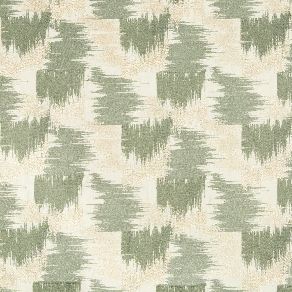 Mandelbrot Emb Beige/Jade by Groundworks Fabric PRISM COTTON - 50.1%;LINEN - 26.95%;VISCOSE - 22.95% India LIGHT Horizontal: 8.5 and Vertical: 7.75 51 - Fabric Carolina -