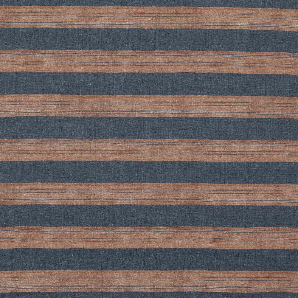 Askew Sienna/Navy by Groundworks Fabric KELLY WEARSTLER IV LINEN - 100% Italy HEAVY Horizontal: 27.02052 and Vertical: 25.16872 53.58006 - Fabric Carolina -