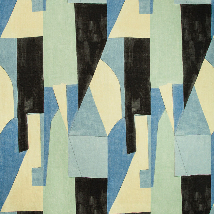 District Cobalt by Groundworks Designer Fabric KELLY WEARSTLER V LINEN - 100% Italy MEDIUM Horizontal: 26.25 and Vertical: 40 52.5 - Swanky Fabrics -