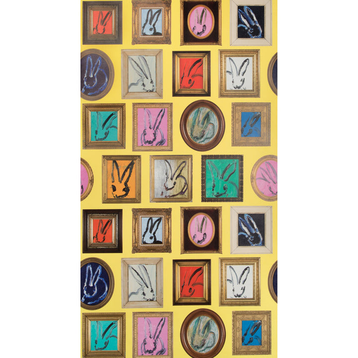 Bunny Wall Small Yellow by Groundworks Wallcovering HUNT SLONEM II PAPER - 100% United States Horizontal: 27 and Vertical: 28.75 27 - Fabric Carolina -