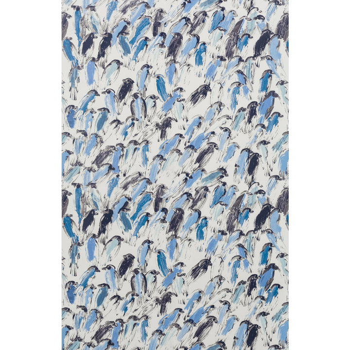 Finches Blue/Beige by Groundworks Wallcovering HUNT SLONEM FOR GROUNDWORKS PAPER - 100% United States Horizontal: 27 and Vertical: 21.5 27 - Fabric Carolina -