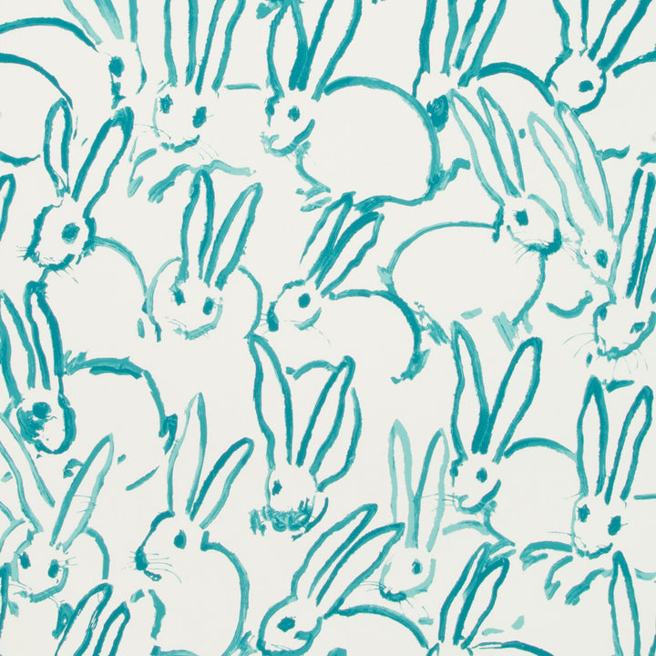 Hutch Turquoise by Groundworks Wallcovering HUNT SLONEM II PAPER - 100% United States - Horizontal: 27 and Vertical: 31.75 27 - Fabric Carolina -