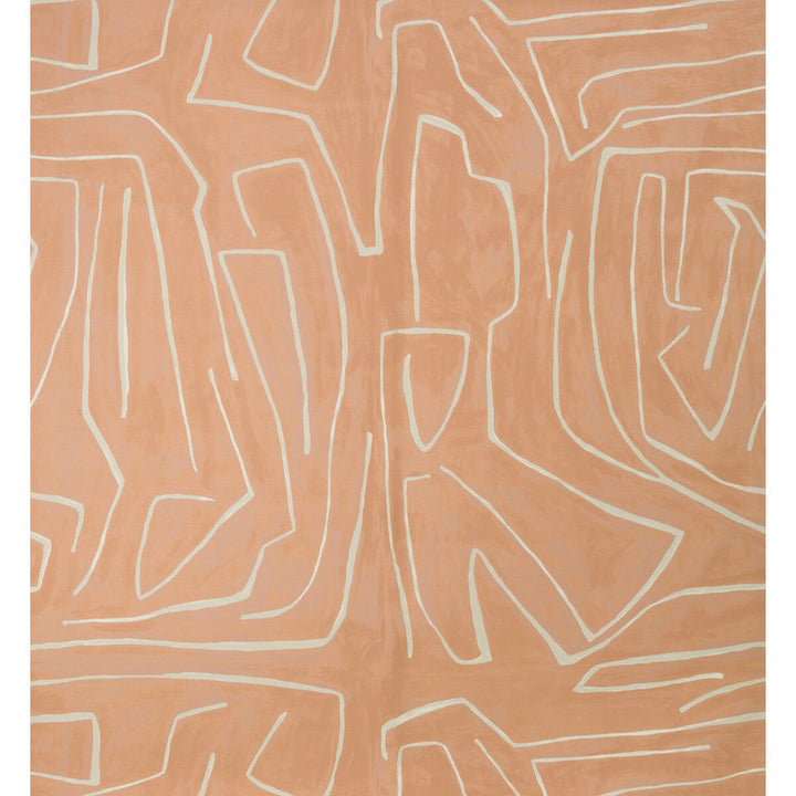 Graffito Salmon/Cream by Groundworks Designer Wallcovering KELLY WEARSTLER WALLPAPERS II PAPER - 100% United States - Horizontal: 54 and Vertical: 54 54 - Swanky Fabrics -