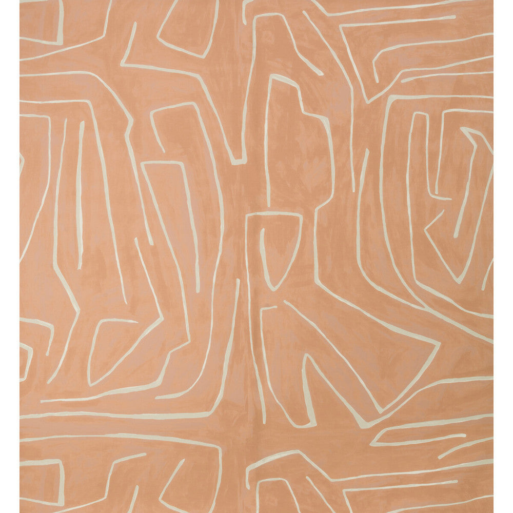 Graffito Salmon/Cream by Groundworks Wallcovering KELLY WEARSTLER WALLPAPERS II PAPER - 100% United States Horizontal: 54 and Vertical: 54 54 - Fabric Carolina -