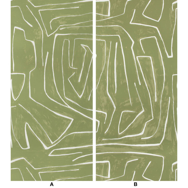 Graffito Fern by Groundworks Designer Wallcovering KELLY WEARSTLER WALLPAPERS V PAPER - 100% United States Horizontal: 54 and Vertical: 54 54 - Swanky Fabrics -