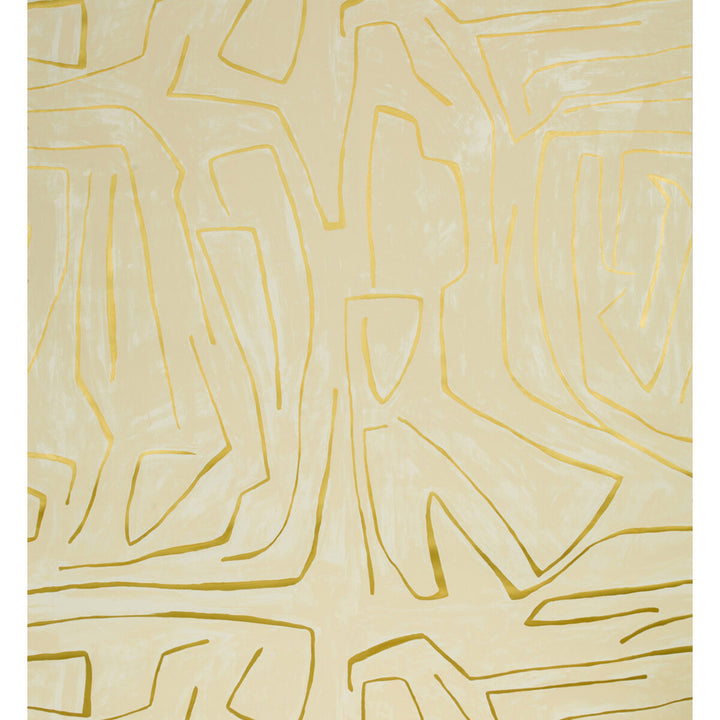 Graffito Ivory/Gold by Groundworks Wallcovering KELLY WEARSTLER WALLPAPERS II PAPER - 100% United States Horizontal: 54 and Vertical: 54 54 - Fabric Carolina -