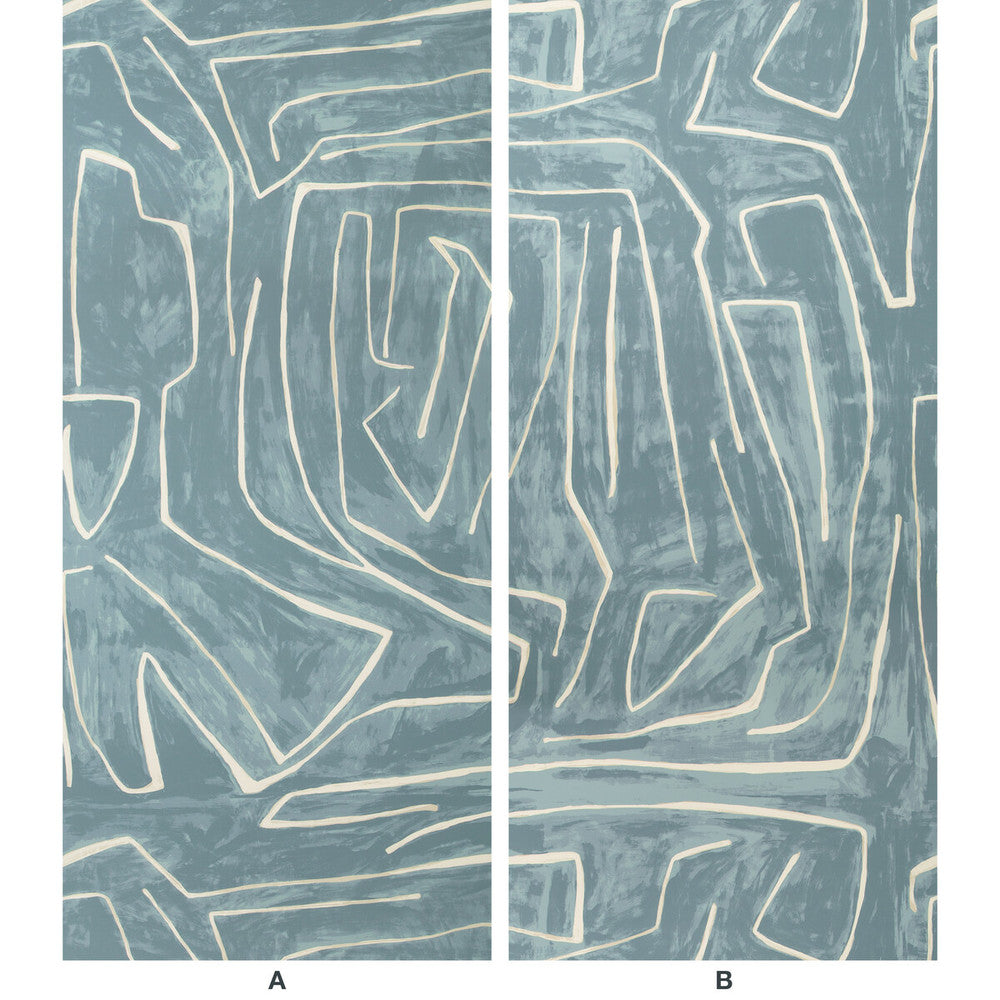 Graffito Deep Sky by Groundworks Wallcovering KELLY WEARSTLER WALLPAPERS V PAPER - 100% United States Horizontal: 54 and Vertical: 54 54 - Fabric Carolina -