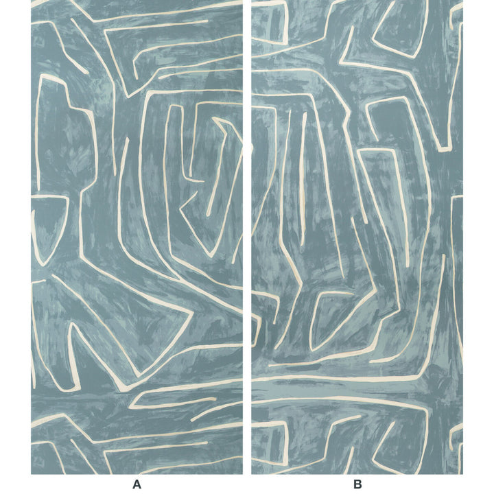 Graffito Deep Sky by Groundworks Wallcovering KELLY WEARSTLER WALLPAPERS V PAPER - 100% United States Horizontal: 54 and Vertical: 54 54 - Fabric Carolina -