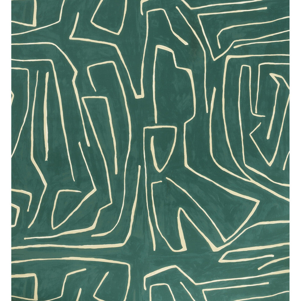 Graffito Teal/Pearl by Groundworks Wallcovering KELLY WEARSTLER WALLPAPERS II PAPER - 100% United States Horizontal: 54 and Vertical: 54 54 - Fabric Carolina -