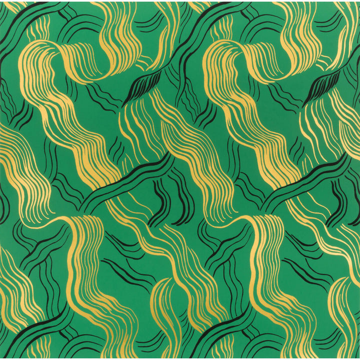 Jubilee Green/Gold/Blk by Groundworks Wallcovering KELLY WEARSTLER WALLPAPERS II PAPER - 100% United States Horizontal: 13.5 and Vertical: 23.5 27 - Fabric Carolina -