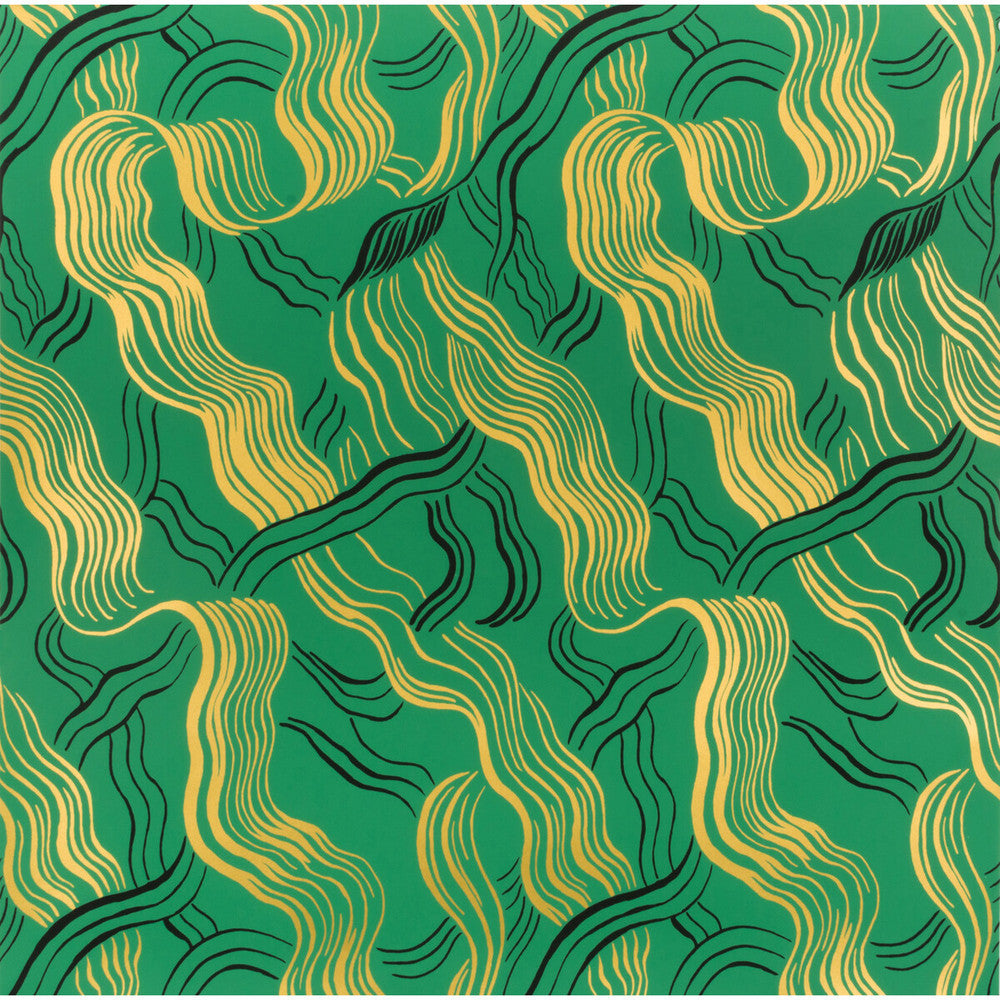 Jubilee Green/Gold/Blk by Groundworks Wallcovering KELLY WEARSTLER WALLPAPERS II PAPER - 100% United States - Horizontal: 13.5 and Vertical: 23.5 27 - Fabric Carolina -